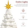 image:imageBest Choice Products 15in Ceramic Christmas Tree Prelit HandPainted Tabletop Holiday Tree 2 Star Toppers 64 Lights  Green wWarm White BulbsWhite W Warm White Lights