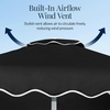 image:imageBest Choice Products Patio Market Umbrella with Wavy Trim UV Fade Resistant 210g Canopy Crank amp Tilt Wind Vent HeavyDuty FrameBlack