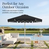 image:imageBest Choice Products Patio Market Umbrella with Wavy Trim UV Fade Resistant 210g Canopy Crank amp Tilt Wind Vent HeavyDuty FrameBlack