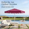 image:imageBest Choice Products Patio Market Umbrella with Wavy Trim UV Fade Resistant 210g Canopy Crank amp Tilt Wind Vent HeavyDuty FrameBurgundy