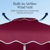 image:imageBest Choice Products Patio Market Umbrella with Wavy Trim UV Fade Resistant 210g Canopy Crank amp Tilt Wind Vent HeavyDuty FrameBurgundy