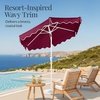 image:imageBest Choice Products Patio Market Umbrella with Wavy Trim UV Fade Resistant 210g Canopy Crank amp Tilt Wind Vent HeavyDuty FrameBurgundy