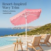 image:imageBest Choice Products Patio Market Umbrella with Wavy Trim UV Fade Resistant 210g Canopy Crank amp Tilt Wind Vent HeavyDuty FrameFlamingo Pink