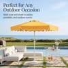 image:imageBest Choice Products Patio Market Umbrella with Wavy Trim UV Fade Resistant 210g Canopy Crank amp Tilt Wind Vent HeavyDuty FrameMarigold