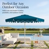 image:imageBest Choice Products Patio Market Umbrella with Wavy Trim UV Fade Resistant 210g Canopy Crank amp Tilt Wind Vent HeavyDuty FramePeacock