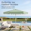 image:imageBest Choice Products Patio Market Umbrella with Wavy Trim UV Fade Resistant 210g Canopy Crank amp Tilt Wind Vent HeavyDuty FrameSage Green