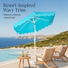image:imageBest Choice Products Patio Market Umbrella with Wavy Trim UV Fade Resistant 210g Canopy Crank amp Tilt Wind Vent HeavyDuty FrameSky Blue
