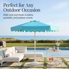 image:imageBest Choice Products Patio Market Umbrella with Wavy Trim UV Fade Resistant 210g Canopy Crank amp Tilt Wind Vent HeavyDuty FrameSky Blue