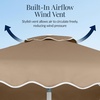 image:imageBest Choice Products Patio Market Umbrella with Wavy Trim UV Fade Resistant 210g Canopy Crank amp Tilt Wind Vent HeavyDuty FrameTan