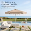 image:imageBest Choice Products Patio Market Umbrella with Wavy Trim UV Fade Resistant 210g Canopy Crank amp Tilt Wind Vent HeavyDuty FrameTan