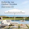 image:imageBest Choice Products Patio Market Umbrella with Wavy Trim UV Fade Resistant 210g Canopy Crank amp Tilt Wind Vent HeavyDuty FrameWhite