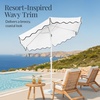 image:imageBest Choice Products Patio Market Umbrella with Wavy Trim UV Fade Resistant 210g Canopy Crank amp Tilt Wind Vent HeavyDuty FrameWhite