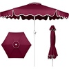 image:imageBest Choice Products Patio Market Umbrella with Wavy Trim UV Fade Resistant 210g Canopy Crank amp Tilt Wind Vent HeavyDuty FrameBurgundy