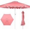 image:imageBest Choice Products Patio Market Umbrella with Wavy Trim UV Fade Resistant 210g Canopy Crank amp Tilt Wind Vent HeavyDuty FrameFlamingo Pink