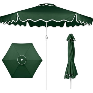 image:imageBest Choice Products Patio Market Umbrella with Wavy Trim UV Fade Resistant 210g Canopy Crank amp Tilt Wind Vent HeavyDuty FrameGreen