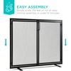 image:imageBest Choice Products 385x31in 2Door Fireplace Screen Handcrafted Wrought Iron Decorative Mesh Geometric Fire Spark Guard wMagnetic Panels  BlackBlack