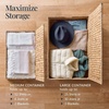 image:imageBest Choice Products Under Bed Storage Containers WLid Wheels and Handles 2Pack Large Handwoven Water Hyacinth Closet Organizer Shoe Storage Bins MultiPurpose Nesting Baskets  ChestnutNatural