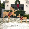 image:imageBest Choice Products 5ft 2Piece Moose Family Lighted Outdoor Christmas Yard Decoration LightUp Dcor Set w 370 LED Lights Zip Ties  GoldGold  Extra Large