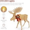 image:imageBest Choice Products 5ft 2Piece Moose Family Lighted Outdoor Christmas Yard Decoration LightUp Dcor Set w 370 LED Lights Zip Ties  GoldGold  Extra Large