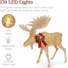 image:imageBest Choice Products 5ft 2Piece Moose Family Lighted Outdoor Christmas Yard Decoration LightUp Dcor Set w 370 LED Lights Zip Ties  GoldGold  Large