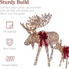 image:imageBest Choice Products 5ft 2Piece Moose Family Lighted Outdoor Christmas Yard Decoration LightUp Dcor Set w 370 LED Lights Zip Ties  GoldRattan  Extra Large