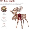 image:imageBest Choice Products 5ft 2Piece Moose Family Lighted Outdoor Christmas Yard Decoration LightUp Dcor Set w 370 LED Lights Zip Ties  GoldRattan  Extra Large