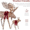 image:imageBest Choice Products 5ft 2Piece Moose Family Lighted Outdoor Christmas Yard Decoration LightUp Dcor Set w 370 LED Lights Zip Ties  GoldRattan  Extra Large