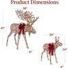 image:imageBest Choice Products 5ft 2Piece Moose Family Lighted Outdoor Christmas Yard Decoration LightUp Dcor Set w 370 LED Lights Zip Ties  GoldRattan  Large