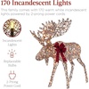 image:imageBest Choice Products 5ft 2Piece Moose Family Lighted Outdoor Christmas Yard Decoration LightUp Dcor Set w 370 LED Lights Zip Ties  GoldRattan  Large