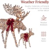 image:imageBest Choice Products 5ft 2Piece Moose Family Lighted Outdoor Christmas Yard Decoration LightUp Dcor Set w 370 LED Lights Zip Ties  GoldRattan  Large