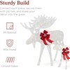 image:imageBest Choice Products 5ft 2Piece Moose Family Lighted Outdoor Christmas Yard Decoration LightUp Dcor Set w 370 LED Lights Zip Ties  GoldWhite  Extra Large