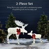 image:imageBest Choice Products 5ft 2Piece Moose Family Lighted Outdoor Christmas Yard Decoration LightUp Dcor Set w 370 LED Lights Zip Ties  GoldWhite  Large