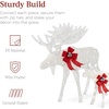 image:imageBest Choice Products 5ft 2Piece Moose Family Lighted Outdoor Christmas Yard Decoration LightUp Dcor Set w 370 LED Lights Zip Ties  GoldWhite  Large