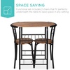 image:imageBest Choice Products 3Piece Wooden Round Table amp Chair Set for Kitchen Dining Room Compact Space wSteel Frame Builtin Wine Rack  BlackBrownBlackBrown