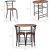 image:imageBest Choice Products 3Piece Wooden Round Table amp Chair Set for Kitchen Dining Room Compact Space wSteel Frame Builtin Wine Rack  BlackBrownBlackBrown