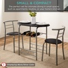 image:imageBest Choice Products 3Piece Wooden Round Table amp Chair Set for Kitchen Dining Room Compact Space wSteel Frame Builtin Wine Rack  BlackBrownBlackBrown