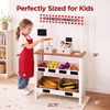 image:imageBest Choice Products Grocery Store Playset for Kids with Cash Register and 22 Play Food Accessories Wooden Farmers Market Stand Storage Bins amp Baskets for Toddlers Boys Girls 3