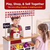 image:imageBest Choice Products Grocery Store Playset for Kids with Cash Register and 22 Play Food Accessories Wooden Farmers Market Stand Storage Bins amp Baskets for Toddlers Boys Girls 3