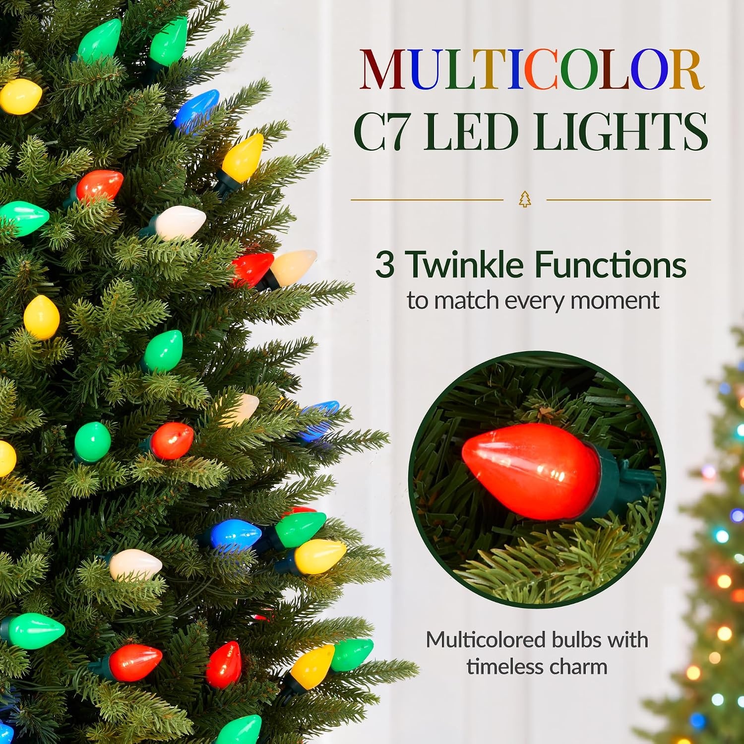 image:imageBest Choice Products 45ft Prelit Potted Pencil Christmas Tree w C7 LED Lights Realistic Nostalgic Artificial Lighted Retro Holiday Dcor 175 Twinkling LEDs for Home Porch6ft