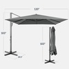 image:imageBest Choice Products 10x10ft Cantilever Patio Umbrella 5 Year Fade Resistant 260 GSM Canopy Smooth Tilt Adjustment and Aluminum Frame  Navy BlueGray