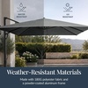 image:imageBest Choice Products 10x10ft Cantilever Patio Umbrella 5 Year Fade Resistant 260 GSM Canopy Smooth Tilt Adjustment and Aluminum Frame  Navy BlueGray