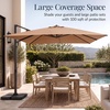 image:imageBest Choice Products 10x10ft Cantilever Patio Umbrella 5 Year Fade Resistant 260 GSM Canopy Smooth Tilt Adjustment and Aluminum Frame  Navy BlueTan