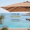 image:imageBest Choice Products 10x10ft Cantilever Patio Umbrella 5 Year Fade Resistant 260 GSM Canopy Smooth Tilt Adjustment and Aluminum Frame  Navy BlueTan