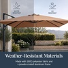 image:imageBest Choice Products 10x10ft Cantilever Patio Umbrella 5 Year Fade Resistant 260 GSM Canopy Smooth Tilt Adjustment and Aluminum Frame  Navy BlueTan