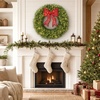 image:imageBest Choice Products 36in Artificial Christmas Wreath wTwinkling LEDs Large PreLit Cedar Cypress wLighted Bow Decoration XL Holiday PreLit wWhite Lights 185 LED Lights 450 Tips  Green24in
