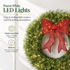 image:imageBest Choice Products 36in Artificial Christmas Wreath wTwinkling LEDs Large PreLit Cedar Cypress wLighted Bow Decoration XL Holiday PreLit wWhite Lights 185 LED Lights 450 Tips  Green48in