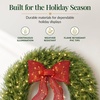 image:imageBest Choice Products 36in Artificial Christmas Wreath wTwinkling LEDs Large PreLit Cedar Cypress wLighted Bow Decoration XL Holiday PreLit wWhite Lights 185 LED Lights 450 Tips  Green24in