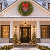 image:imageBest Choice Products 36in Artificial Christmas Wreath wTwinkling LEDs Large PreLit Cedar Cypress wLighted Bow Decoration XL Holiday PreLit wWhite Lights 185 LED Lights 450 Tips  Green24in