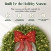 image:imageBest Choice Products 36in Artificial Christmas Wreath wTwinkling LEDs Large PreLit Cedar Cypress wLighted Bow Decoration XL Holiday PreLit wWhite Lights 185 LED Lights 450 Tips  Green48in