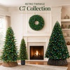 image:imageBest Choice Products 45ft Prelit Potted Pencil Christmas Tree w C7 LED Lights Realistic Nostalgic Artificial Lighted Retro Holiday Dcor 175 Twinkling LEDs for Home Porch45ft
